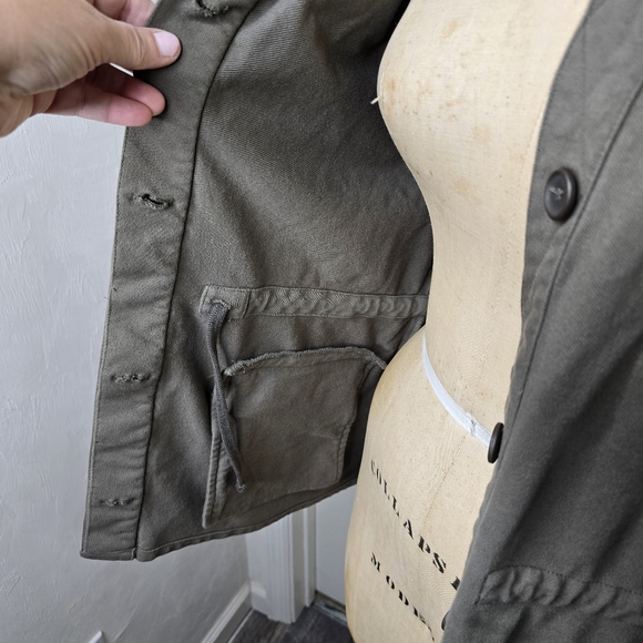 James Perse womens olive cotton LIGTH jacket button front L - Picture 4 of 14